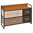 Costway 5-Drawer/2-Tier Dresser Storage Organizer Tower with Wood Top in Cream