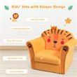 Costway Contemporary Eucalyptus and Velvet Lion Kids Sofa in Orange