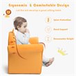 Costway Contemporary Eucalyptus and Velvet Lion Kids Sofa in Orange