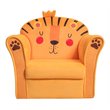 Costway Contemporary Eucalyptus and Velvet Lion Kids Sofa in Orange