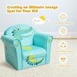 Costway Contemporary Eucalyptus and Velvet Crocodile Kids Sofa in Green