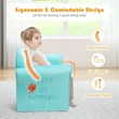 Costway Contemporary Eucalyptus and Velvet Crocodile Kids Sofa in Green