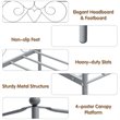 Costway Metal Full Size Canopy Bed Frame with 4 Poster Steel Slats in Pewter