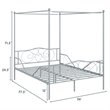 Costway Metal Full Size Canopy Bed Frame with 4 Poster Steel Slats in Pewter