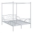 Costway Metal Full Size Canopy Bed Frame with 4 Poster Steel Slats in Pewter