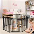 Costway 8-panel Contemporary Metal Adjustable Baby Safety Gate in Black