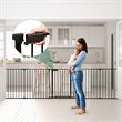 Costway 8-panel Contemporary Metal Adjustable Baby Safety Gate in Black