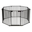Costway 8-panel Contemporary Metal Adjustable Baby Safety Gate in Black