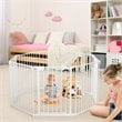 Costway 8-panel Contemporary Metal Adjustable Baby Safety Gate in White