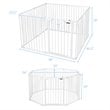 Costway 8-panel Contemporary Metal Adjustable Baby Safety Gate in White