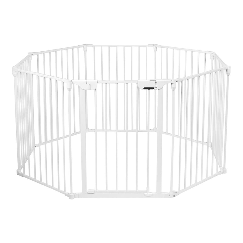 Costway 8-panel Contemporary Metal Adjustable Baby Safety Gate in White