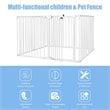 Costway 8-panel Contemporary Metal Adjustable Baby Safety Gate in White