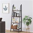 Costway 4-tier Particle Board and Steel Bookcase with Metal Frame in Brown