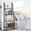Costway 4-tier Particle Board and Steel Bookcase with Metal Frame in Brown