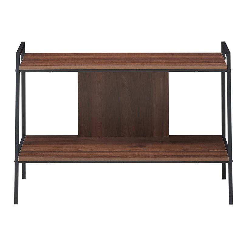 Costway 2-Tier Wood TV Stand/Entertainment Center for TV's up to 40'' in Walnut