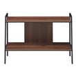 Costway 2-Tier Wood TV Stand/Entertainment Center for TV's up to 40'' in Walnut