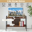 Costway 2-Tier Wood TV Stand/Entertainment Center for TV's up to 40'' in Walnut
