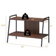 Costway 2-Tier Wood TV Stand/Entertainment Center for TV's up to 40'' in Walnut