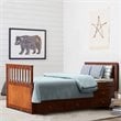 Costway Pine Wood Twin Captain's Bunk Bed with Trundle & Drawers in Walnut
