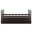 Costway Pine Wood Twin Captain's Bunk Bed with Trundle & Drawers in Espresso