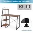 Costway Contemporary Engineered Wood Computer Desk with Shelves in Brown