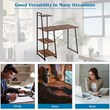 Costway Contemporary Engineered Wood Computer Desk with Shelves in Brown