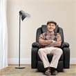 Costway Faux Leather Electric Recliner Chair with USB Charge Port in Black