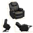 Costway Faux Leather Electric Recliner Chair with USB Charge Port in Black