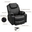 Costway Faux Leather Electric Recliner Chair with USB Charge Port in Black