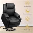 Costway Faux Leather Electric Recliner Chair with USB Charge Port in Black