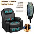Costway Faux Leather Electric Recliner Chair with USB Charge Port in Black