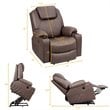 Costway Faux Leather Electric Recliner Chair with USB Charge Port in Brown