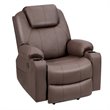 Costway Faux Leather Electric Recliner Chair with USB Charge Port in Brown