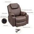 Costway Faux Leather Electric Recliner Chair with USB Charge Port in Brown