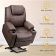 Costway Faux Leather Electric Recliner Chair with USB Charge Port in Brown
