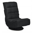 Costway Contemporary Iron and Fabric 360 Degree Swivel Gaming Chair in Black