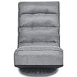 Costway Contemporary Iron and Fabric 360 Degree Swivel Gaming Chair in Gray