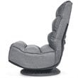 Costway Contemporary Iron and Fabric 360 Degree Swivel Gaming Chair in Gray