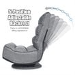 Costway Contemporary Iron and Fabric 360 Degree Swivel Gaming Chair in Gray