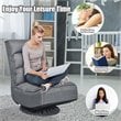 Costway Contemporary Iron and Fabric 360 Degree Swivel Gaming Chair in Gray