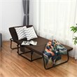 Costway Steel and Sponge Folding Sleeper Bed with 6 Position Adjustment in Brown