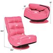 Costway Contemporary Iron and Fabric 360 Degree Swivel Gaming Chair in Pink