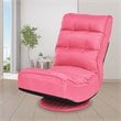 Costway Contemporary Iron and Fabric 360 Degree Swivel Gaming Chair in Pink