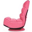 Costway Contemporary Iron and Fabric 360 Degree Swivel Gaming Chair in Pink