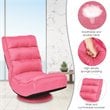 Costway Contemporary Iron and Fabric 360 Degree Swivel Gaming Chair in Pink