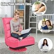 Costway Contemporary Iron and Fabric 360 Degree Swivel Gaming Chair in Pink