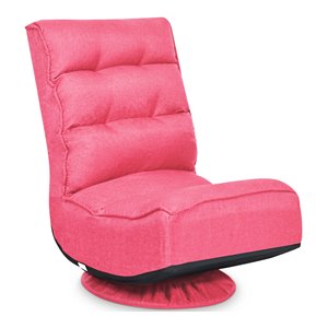 Costway Contemporary Iron and Fabric 360 Degree Swivel Gaming Chair in Pink