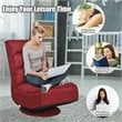 Costway Contemporary Iron and Fabric 360 Degree Swivel Gaming Chair in Red
