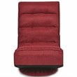Costway Contemporary Iron and Fabric 360 Degree Swivel Gaming Chair in Red