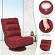 Costway Contemporary Iron and Fabric 360 Degree Swivel Gaming Chair in Red